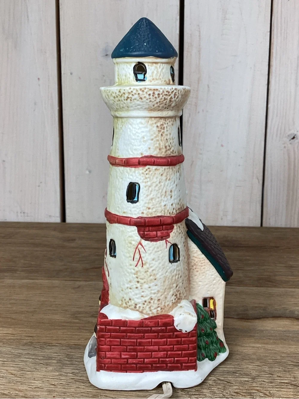 Ceramic Lighted Holiday Lighthouse Christmas